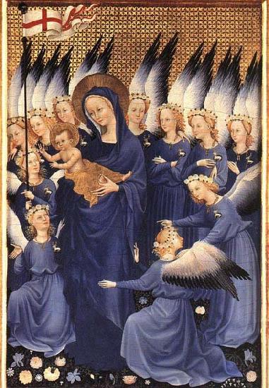 unknow artist Wilton Diptych: Virgin and Child with Angels China oil painting art